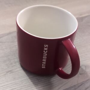 Starbucks Burgundy Mug with White Interior